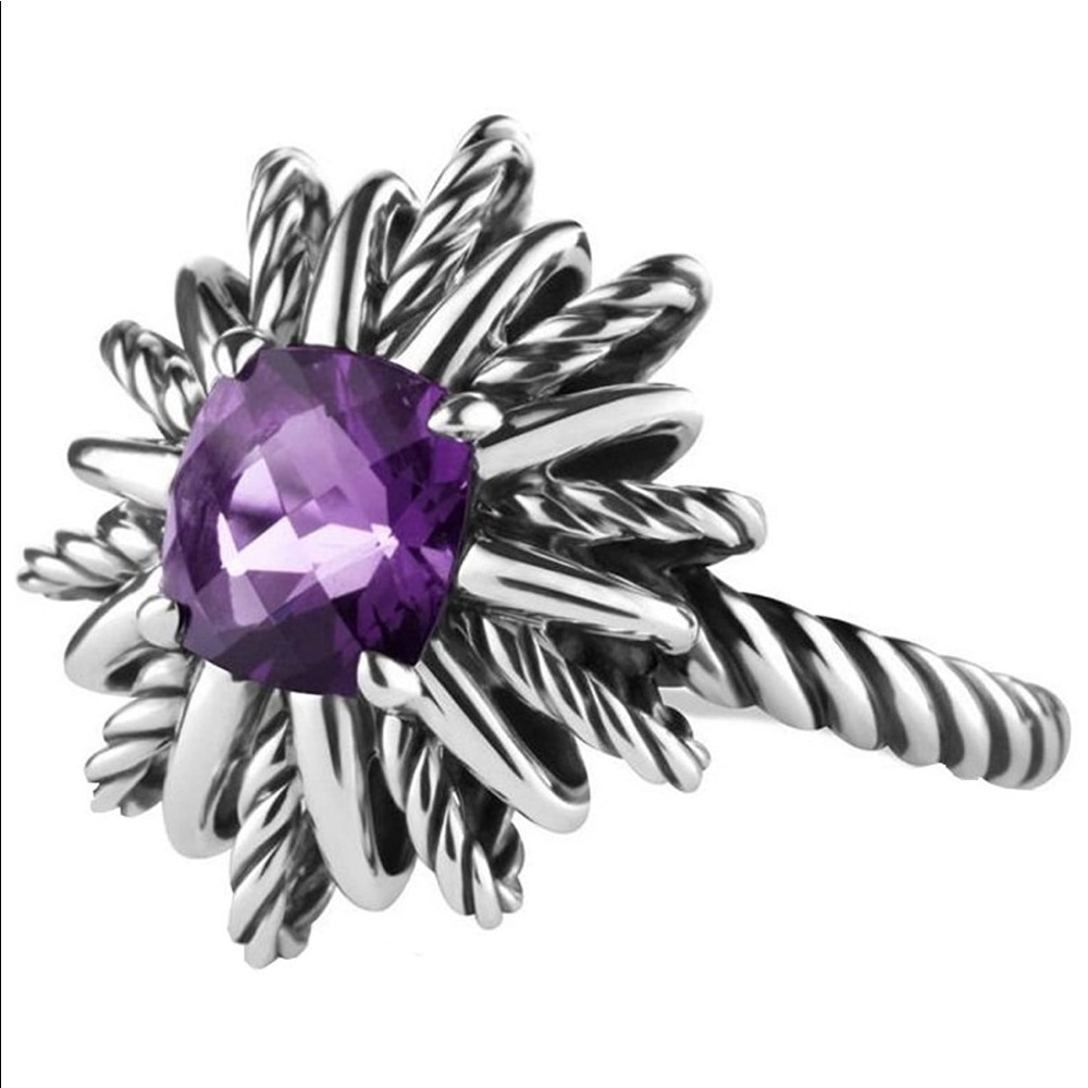 David Yurman Starburst Ring Silver Amethyst